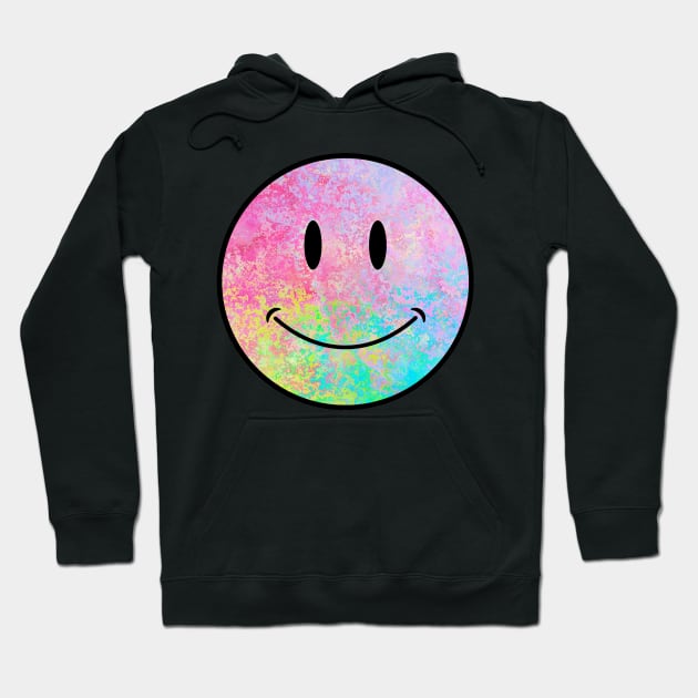 electric neon psychedelic splatter smiley face Hoodie by opptop